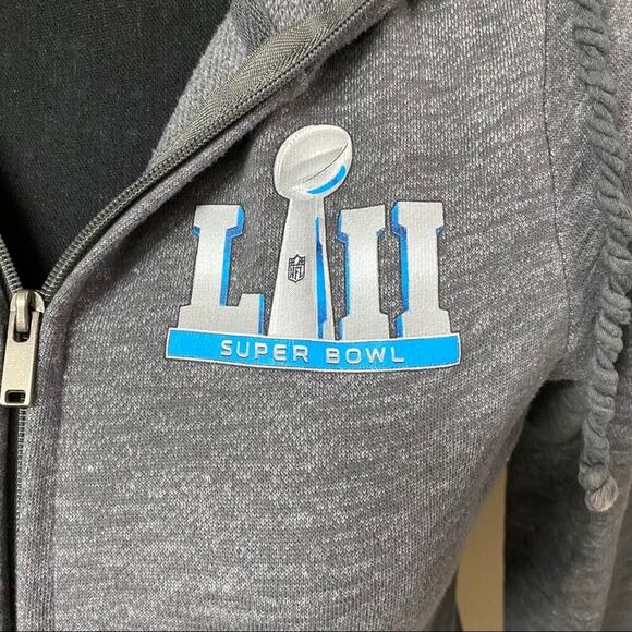 NFL Super Bowl Full Zip Hoodie Football Fan Sweatshirt Gray Women's S Small - Picture 4 of 7